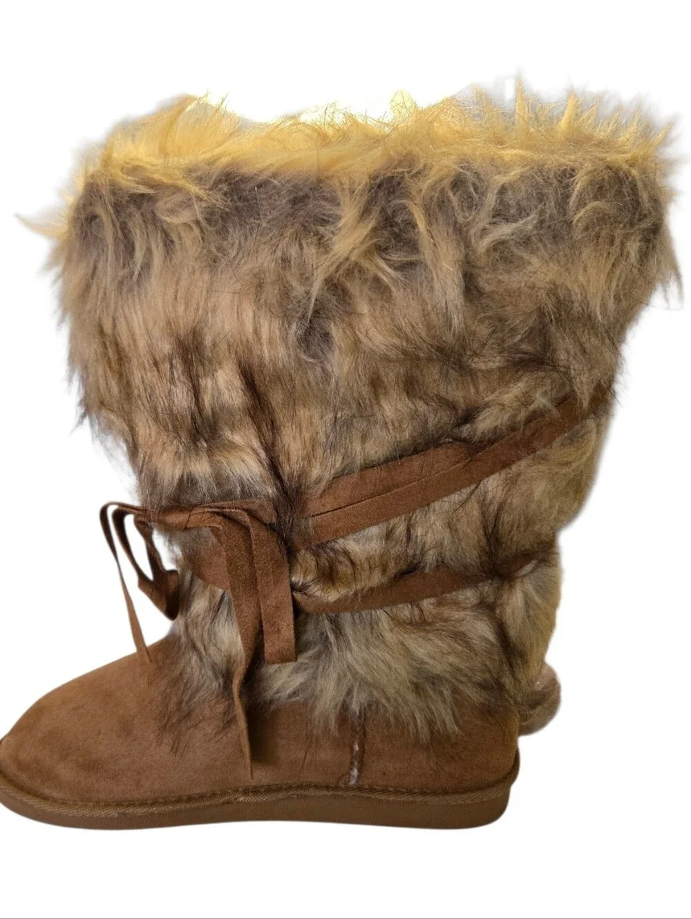 🤎 JustFab Addison Faux Fur Winter Boots Women's US 11 | Cozy Cabin Style | NWT